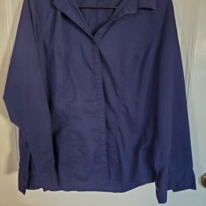 Navy button up
